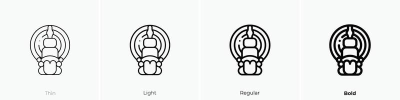 kathakali icon. Thin, Light, Regular And Bold style design isolated on white background vector