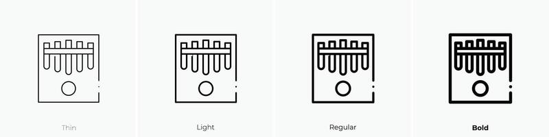 Kalimba icono. delgado, luz, regular y negrita estilo diseño aislado en blanco antecedentes vector