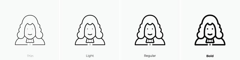 judge icon. Thin, Light, Regular And Bold style design isolated on white background vector