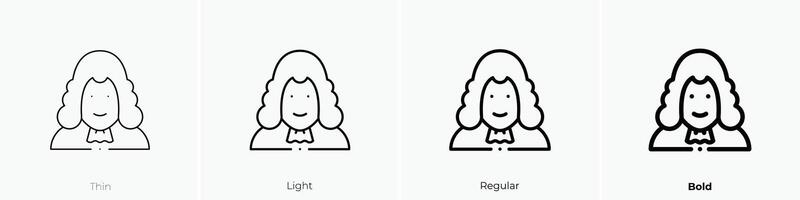 judge icon. Thin, Light, Regular And Bold style design isolated on white background vector