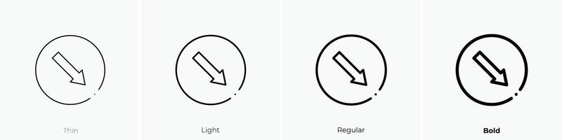 keep right icon. Thin, Light, Regular And Bold style design isolated on white background vector