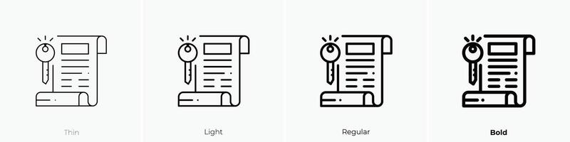 keyword icon. Thin, Light, Regular And Bold style design isolated on white background vector