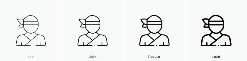 karate icon. Thin, Light, Regular And Bold style design isolated on white background vector