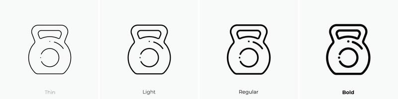 kettlebell icon. Thin, Light, Regular And Bold style design isolated on white background vector