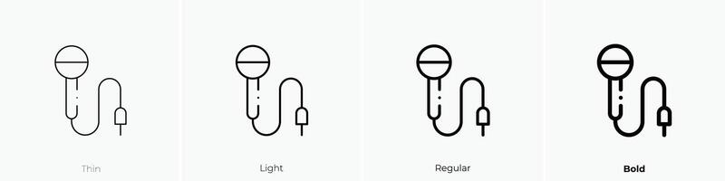 karaoke icon. Thin, Light, Regular And Bold style design isolated on white background vector