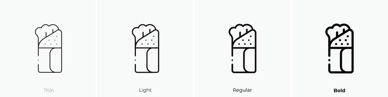 kebab icon. Thin, Light, Regular And Bold style design isolated on white background vector