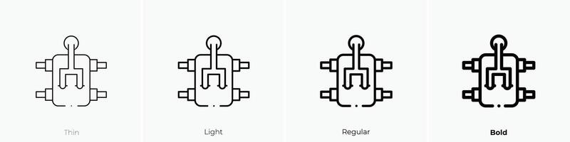 cuchillo icono. delgado, luz, regular y negrita estilo diseño aislado en blanco antecedentes vector