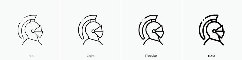 Caballero icono. delgado, luz, regular y negrita estilo diseño aislado en blanco antecedentes vector