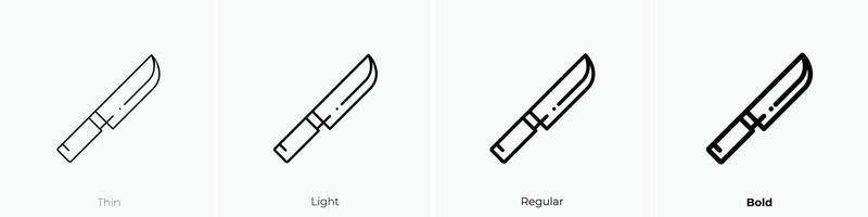 cuchillo icono. delgado, luz, regular y negrita estilo diseño aislado en blanco antecedentes vector