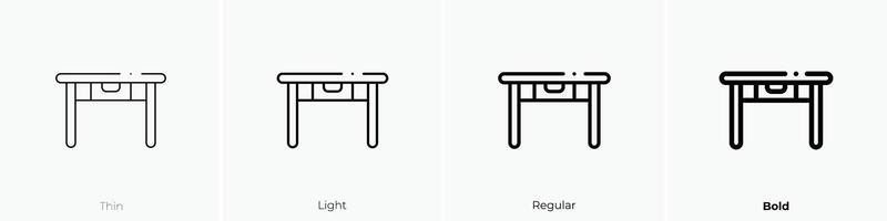 kitchen table icon. Thin, Light, Regular And Bold style design isolated on white background vector