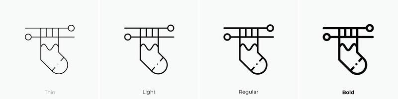 tejido de punto icono. delgado, luz, regular y negrita estilo diseño aislado en blanco antecedentes vector