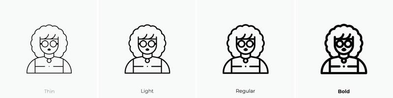 lady icon. Thin, Light, Regular And Bold style design isolated on white background vector