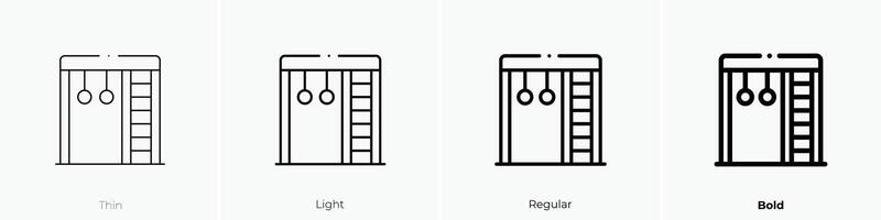 ladder icon. Thin, Light, Regular And Bold style design isolated on white background vector