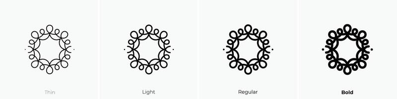 lace icon. Thin, Light, Regular And Bold style design isolated on white background vector