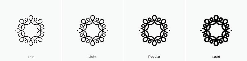 lace icon. Thin, Light, Regular And Bold style design isolated on white background vector