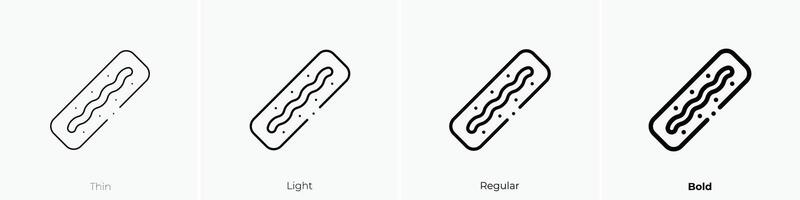 kroket icon. Thin, Light, Regular And Bold style design isolated on white background vector