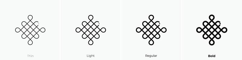 knot icon. Thin, Light, Regular And Bold style design isolated on white background vector