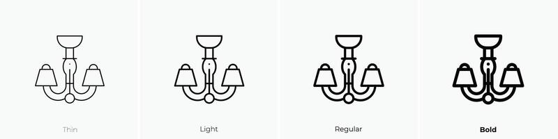 lamp icon. Thin, Light, Regular And Bold style design isolated on white background vector