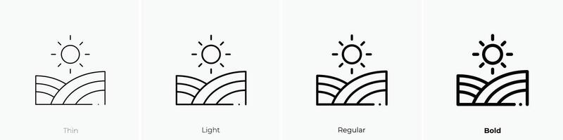 tierra icono. delgado, luz, regular y negrita estilo diseño aislado en blanco antecedentes vector