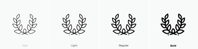 laurel icon. Thin, Light, Regular And Bold style design isolated on white background vector