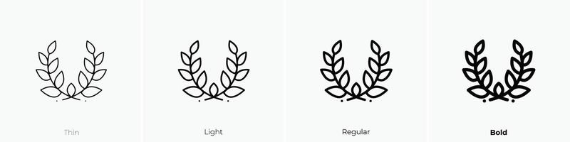 laurel icon. Thin, Light, Regular And Bold style design isolated on white background vector