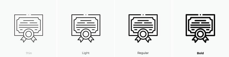 law icon. Thin, Light, Regular And Bold style design isolated on white background vector