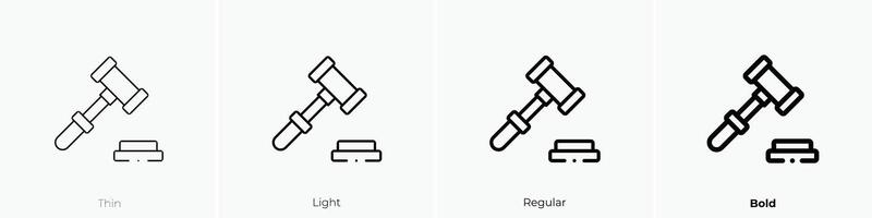 ley icono. delgado, luz, regular y negrita estilo diseño aislado en blanco antecedentes vector