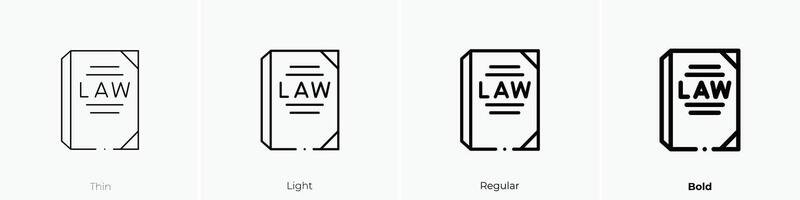 laws icon. Thin, Light, Regular And Bold style design isolated on white background vector