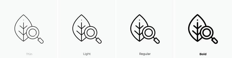 leaf icon. Thin, Light, Regular And Bold style design isolated on white background vector