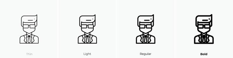 lawyer icon. Thin, Light, Regular And Bold style design isolated on white background vector