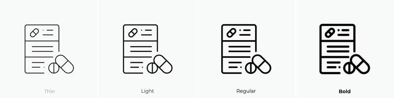 leaflet icon. Thin, Light, Regular And Bold style design isolated on white background vector