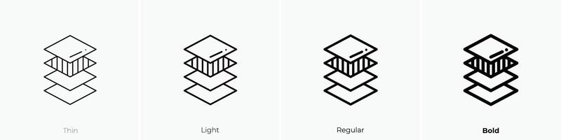 layout icon. Thin, Light, Regular And Bold style design isolated on white background vector