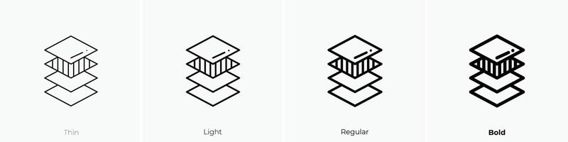 diseño icono. delgado, luz, regular y negrita estilo diseño aislado en blanco antecedentes vector