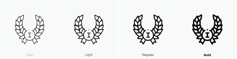 laurel wreath icon. Thin, Light, Regular And Bold style design isolated on white background vector