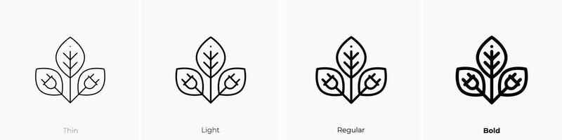 leafs icon. Thin, Light, Regular And Bold style design isolated on white background vector