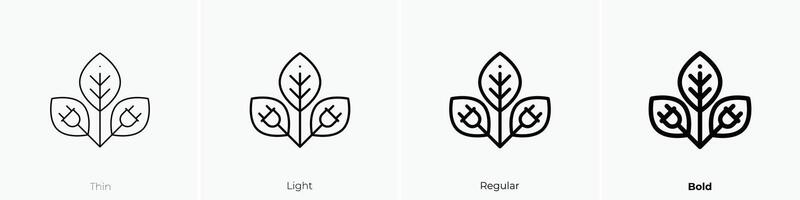 leafs icon. Thin, Light, Regular And Bold style design isolated on white background vector