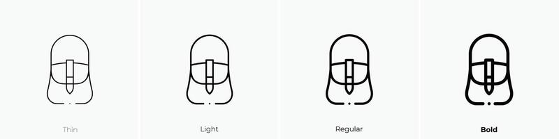 leather bag icon. Thin, Light, Regular And Bold style design isolated on white background vector