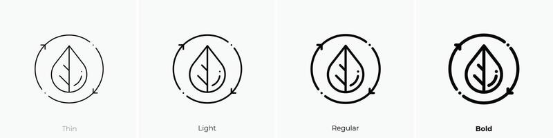 leave icon. Thin, Light, Regular And Bold style design isolated on white background vector