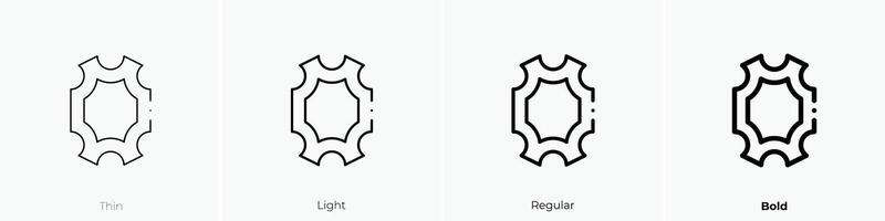 cuero icono. delgado, luz, regular y negrita estilo diseño aislado en blanco antecedentes vector