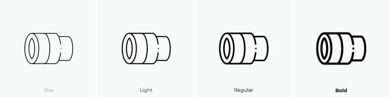 lente icono. delgado, luz, regular y negrita estilo diseño aislado en blanco antecedentes vector