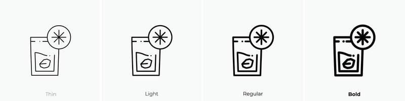 limonada icono. delgado, luz, regular y negrita estilo diseño aislado en blanco antecedentes vector