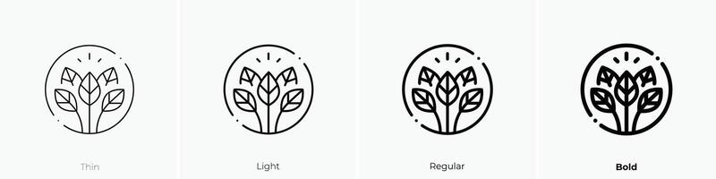 leaves icon. Thin, Light, Regular And Bold style design isolated on white background vector