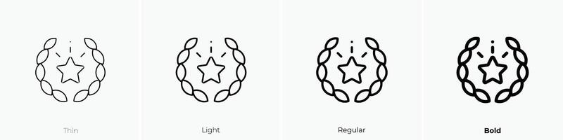 laurel icon. Thin, Light, Regular And Bold style design isolated on white background vector