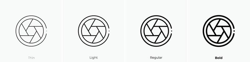 lens icon. Thin, Light, Regular And Bold style design isolated on white background vector