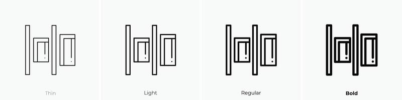 izquierda alinear icono. delgado, luz, regular y negrita estilo diseño aislado en blanco antecedentes vector