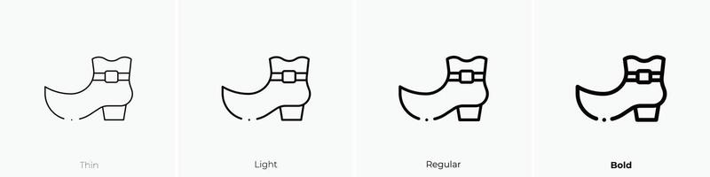 leprechaun icon. Thin, Light, Regular And Bold style design isolated on white background vector