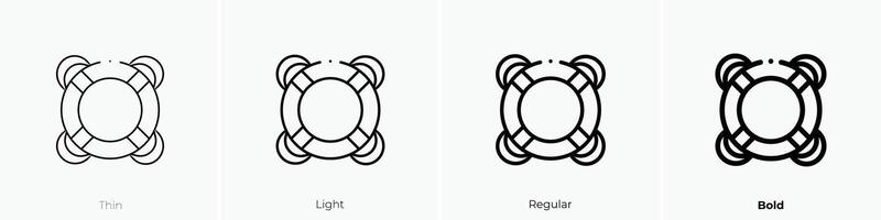 life preserver icon. Thin, Light, Regular And Bold style design isolated on white background vector