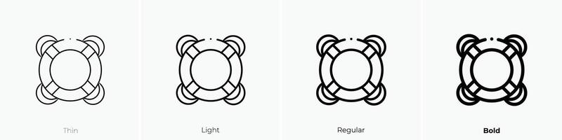 life preserver icon. Thin, Light, Regular And Bold style design isolated on white background vector