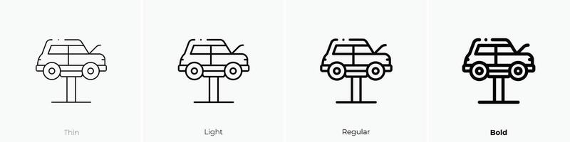 levantador icono. delgado, luz, regular y negrita estilo diseño aislado en blanco antecedentes vector