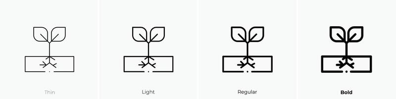 leaves icon. Thin, Light, Regular And Bold style design isolated on white background vector